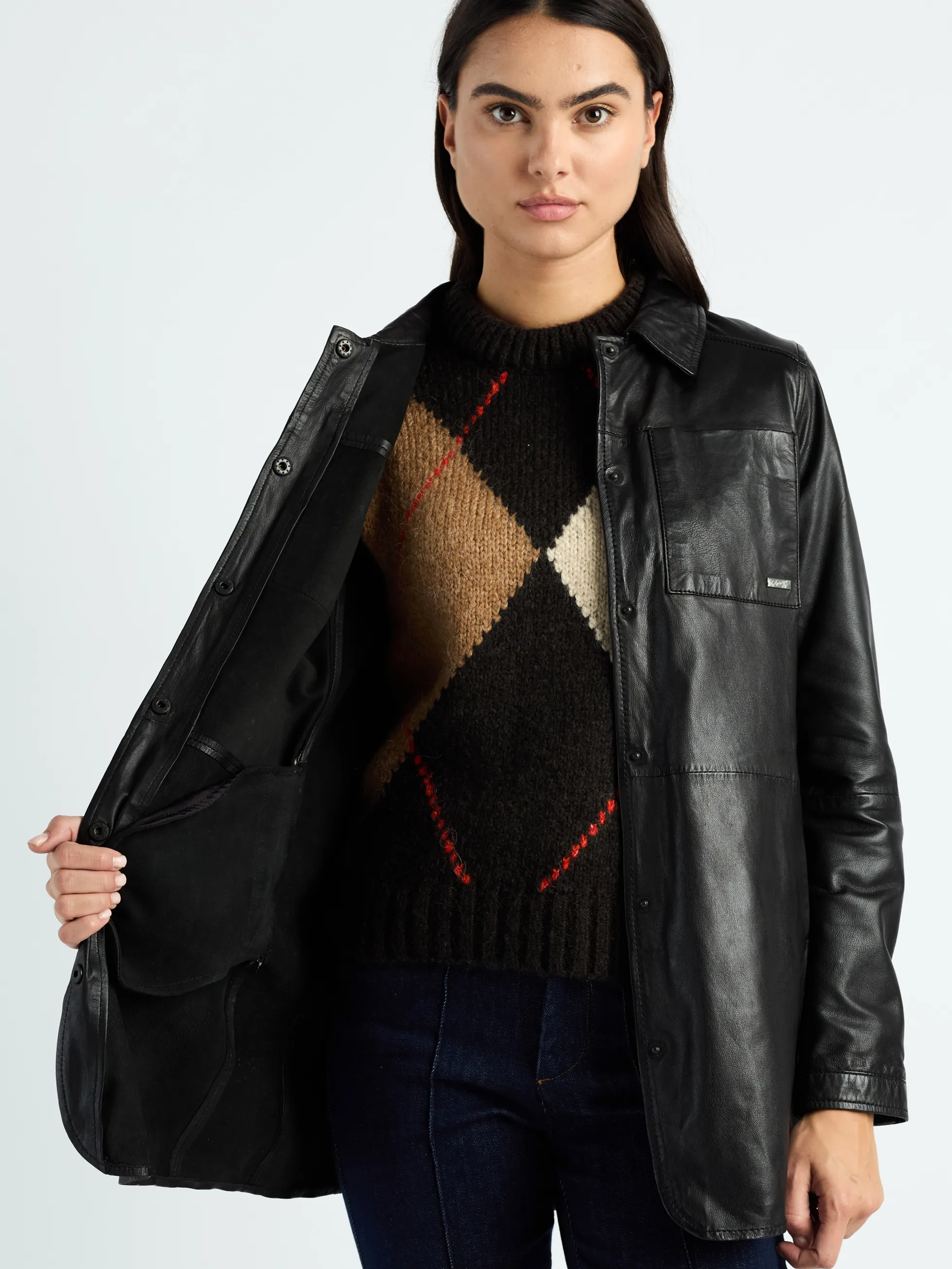 Lederkurzmantel 42020135