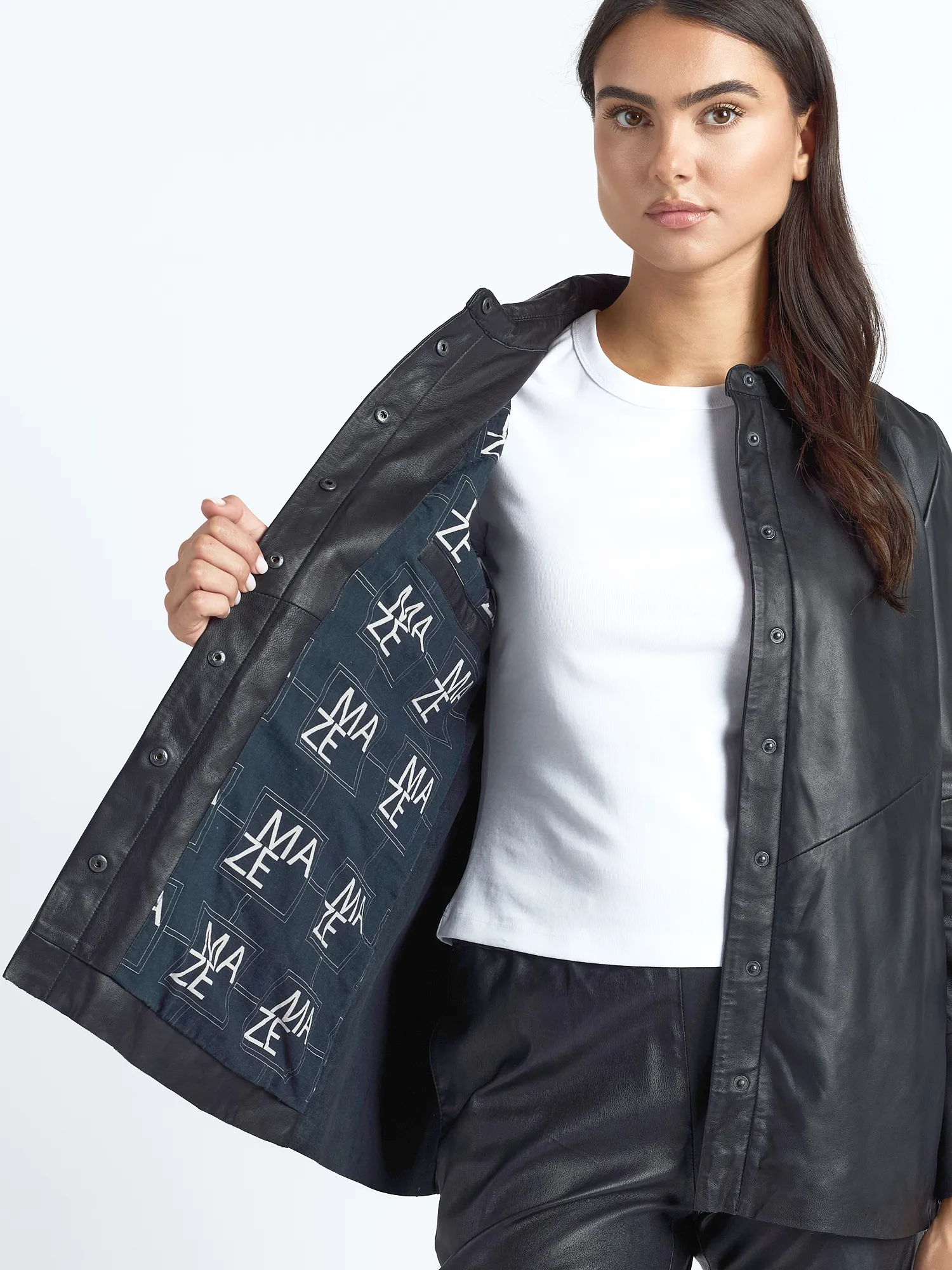 Lederbluse 42021152