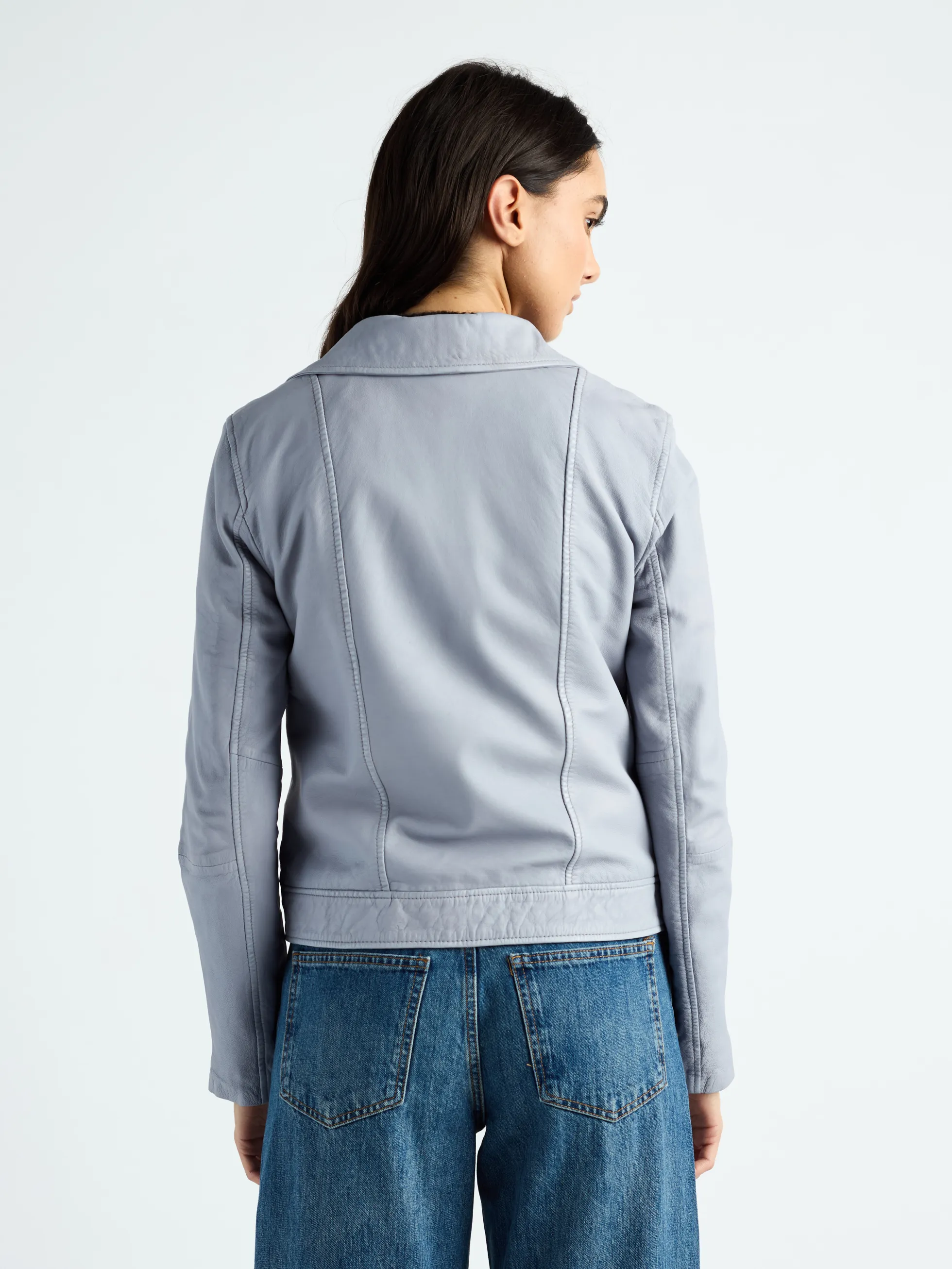 Leder Bikerjacke 42023069