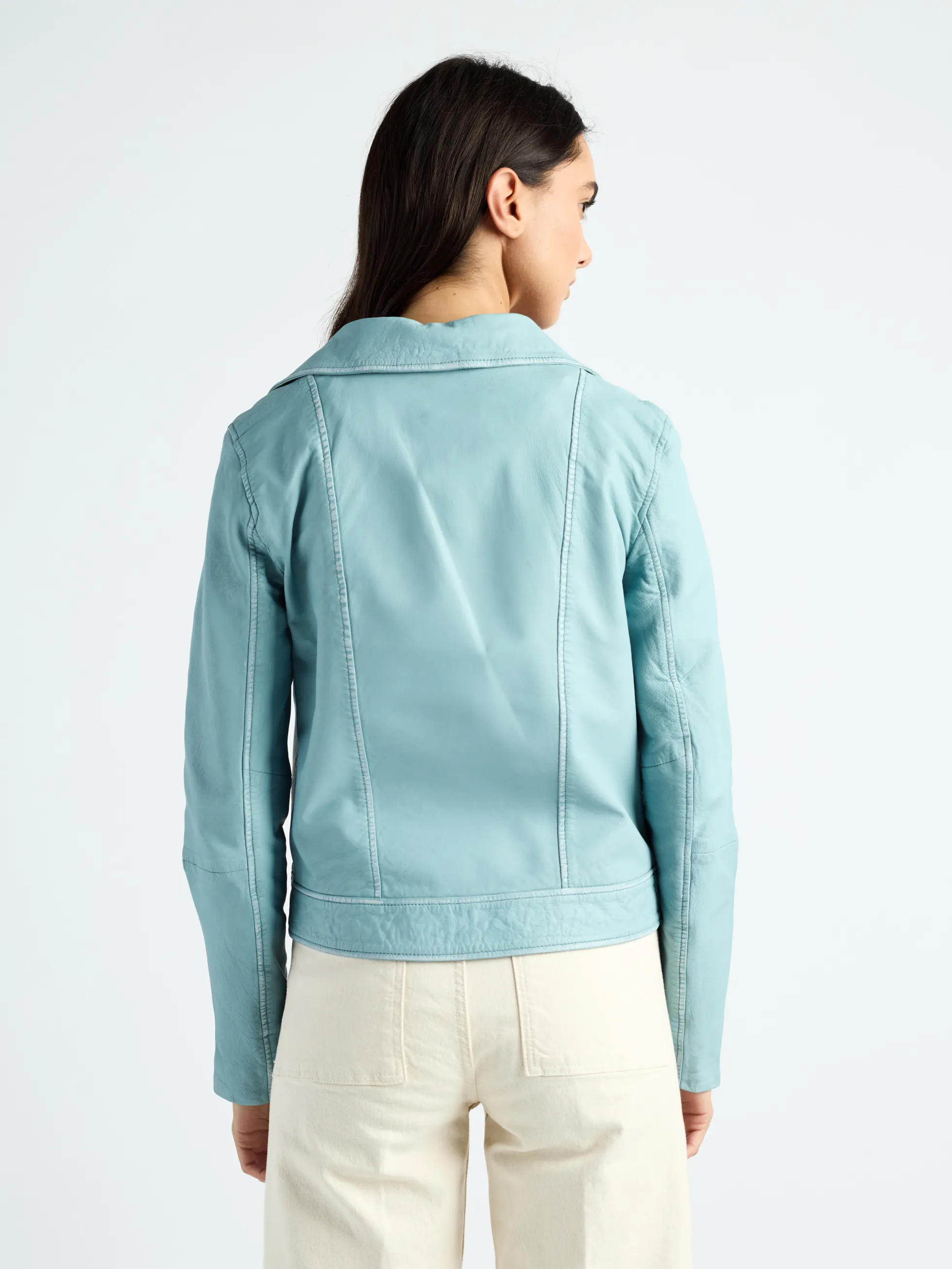 Leder Bikerjacke 42023069