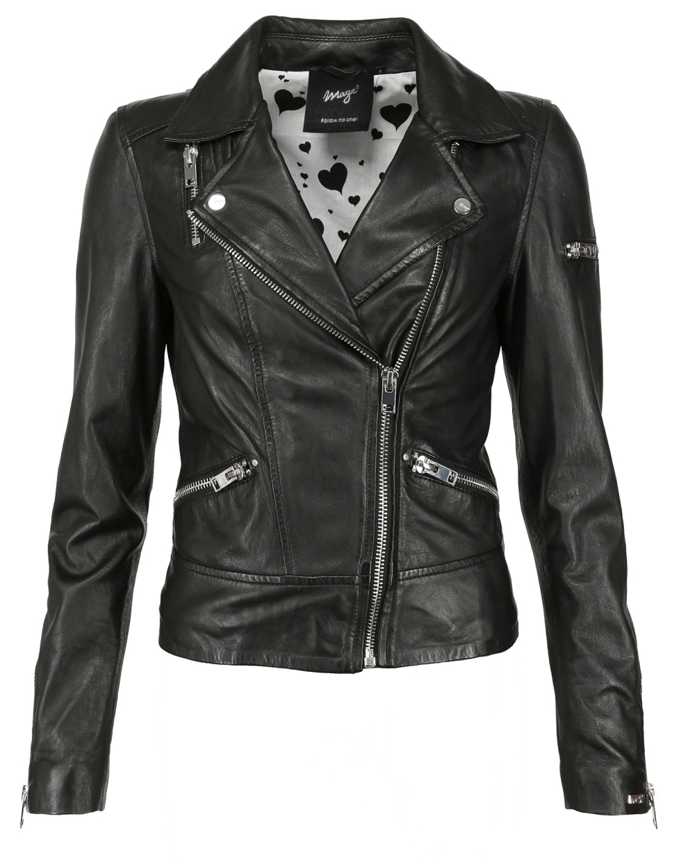 Lederjacke mit Hemdkragen 42020126B