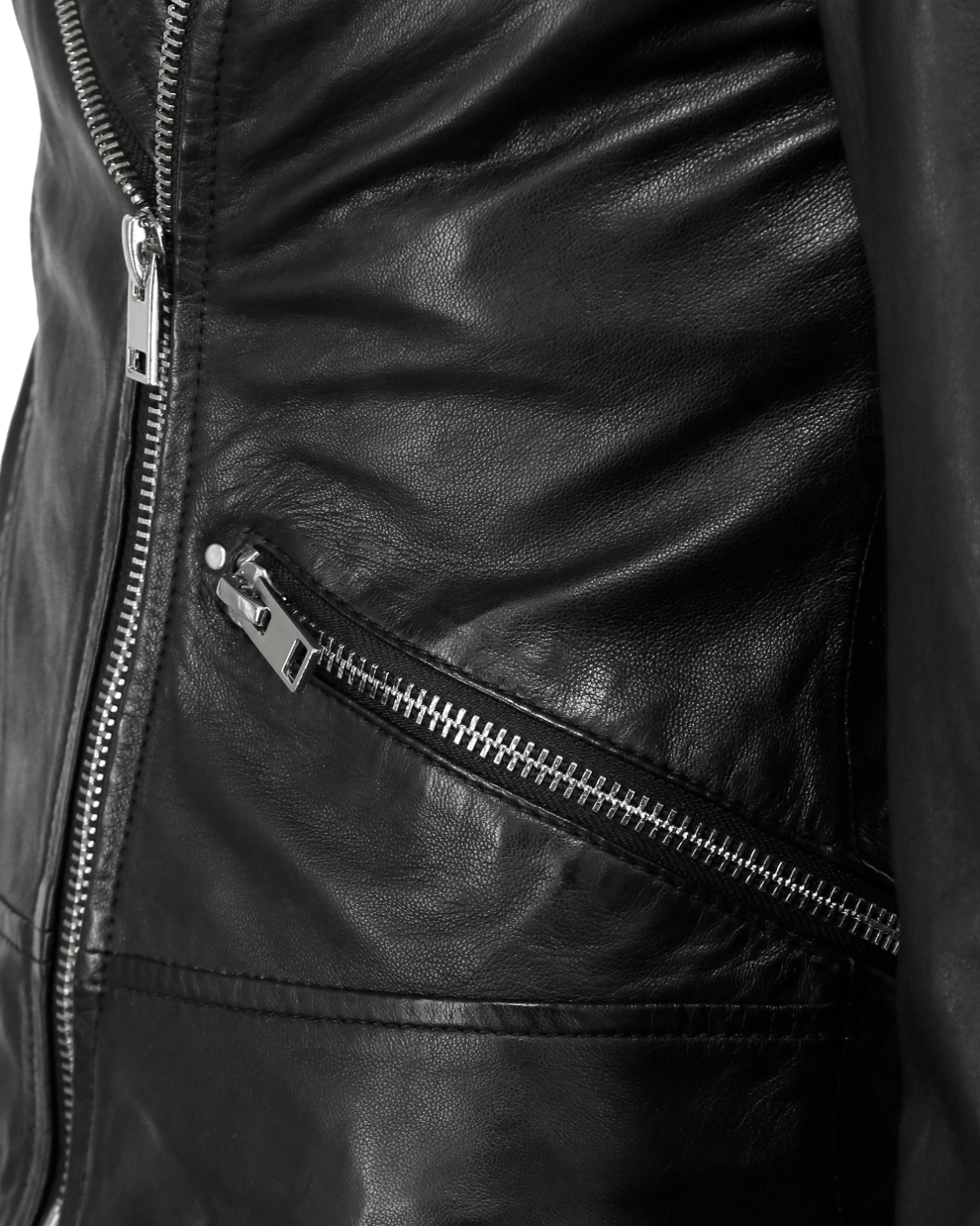 Lederjacke mit Hemdkragen 42020126B